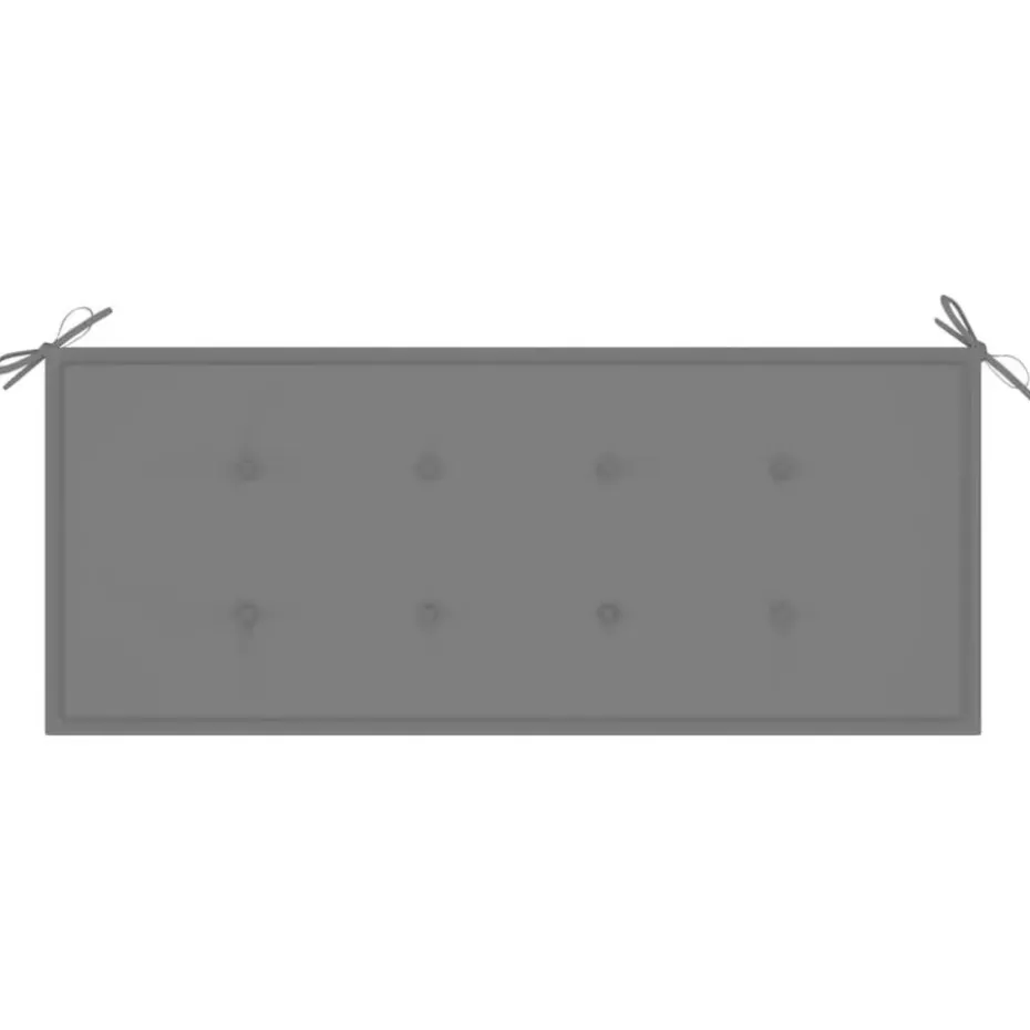 vidaXL - Bank Batavia met grijs kussen - Teakhout - 120x51.5x84 cm