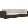 vidaXL - Bankset - Bruin - Poly rattan