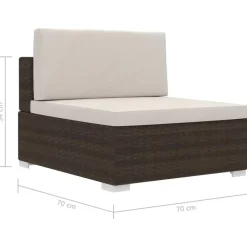 vidaXL - Bankset - Bruin - Poly rattan