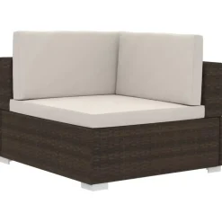 vidaXL - Bankset - Bruin - Poly rattan