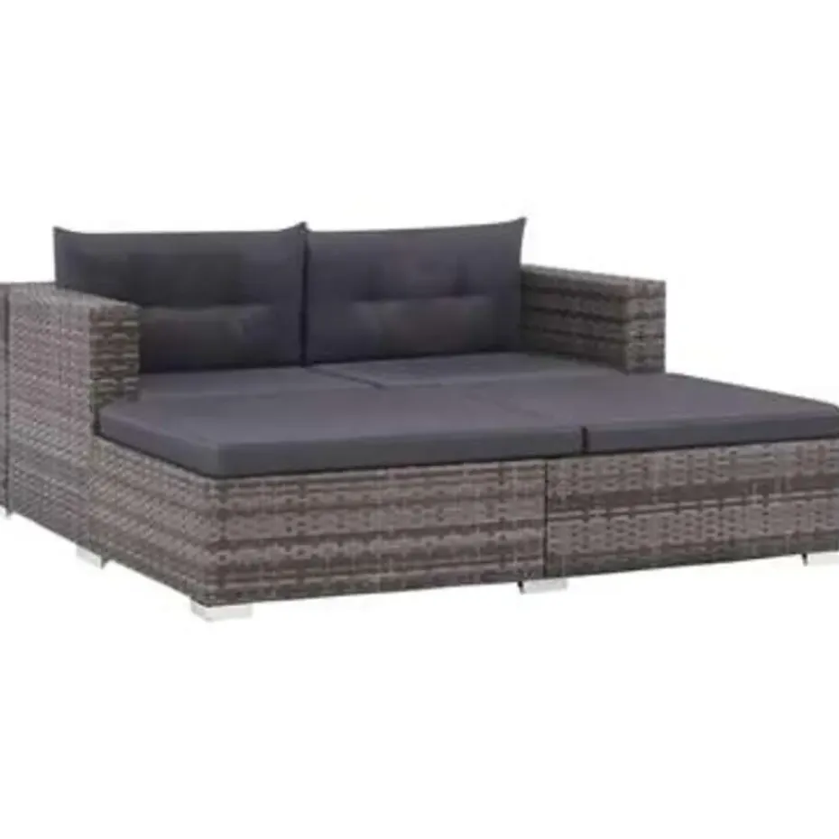 vidaXL - Bankset - Grijs - Poly rattan