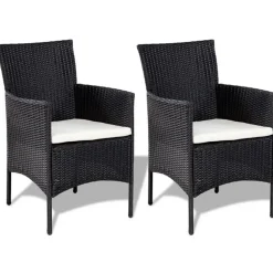 vidaXL - Bankset - Zwart - Poly rattan