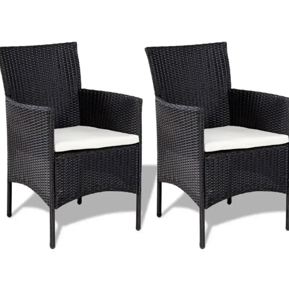 vidaXL - Bankset - Zwart - Poly rattan