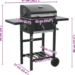 vidaXL - Barbecue - Zwart - Staal