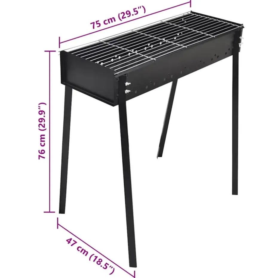 vidaXL - Barbecue - Zwart - Staal