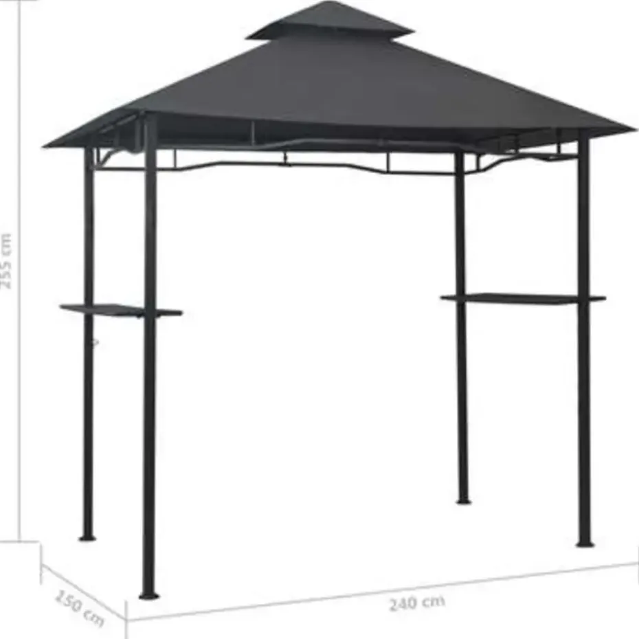 vidaXL - Barbecue Paviljoen - Antraciet - Staal
