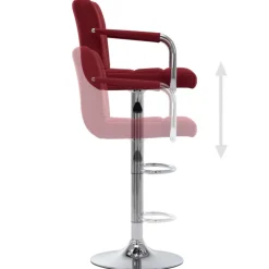 vidaXL - Barstoel - Rood - Stof - 2 stuks