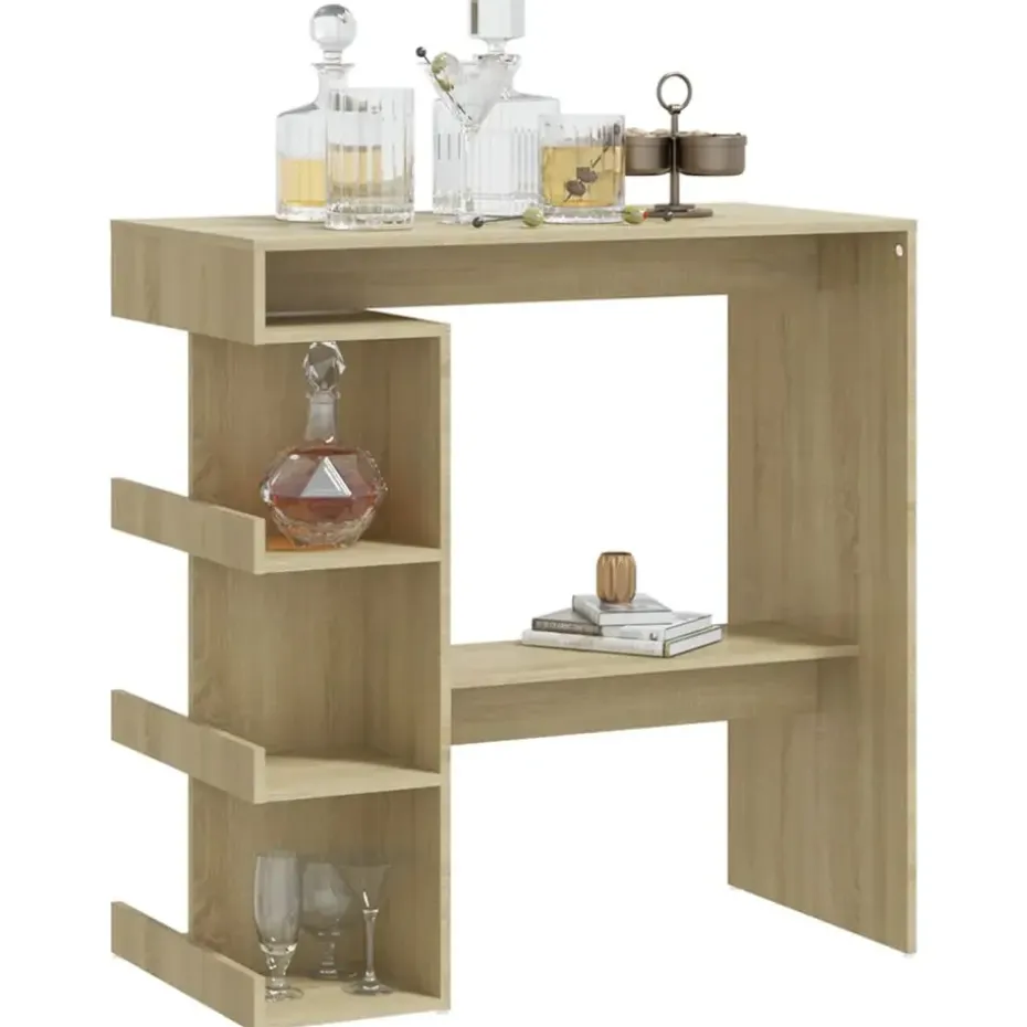 vidaXL - Bartafel - Bruin - Bewerkt hout