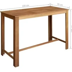 vidaXL - Bartafel - Bruin - Hout - 150 x 70 x 105 cm
