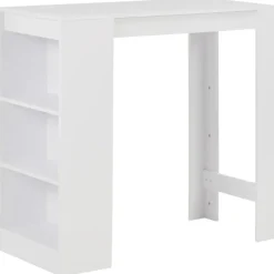 vidaXL - Bartafel - Wit - Bewerkt hout