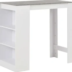 vidaXL - Bartafel - Wit - Bewerkt hout
