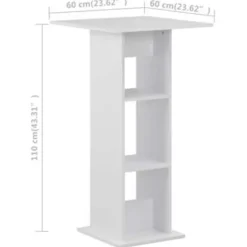 vidaXL - Bartafel - Wit - Bewerkt hout