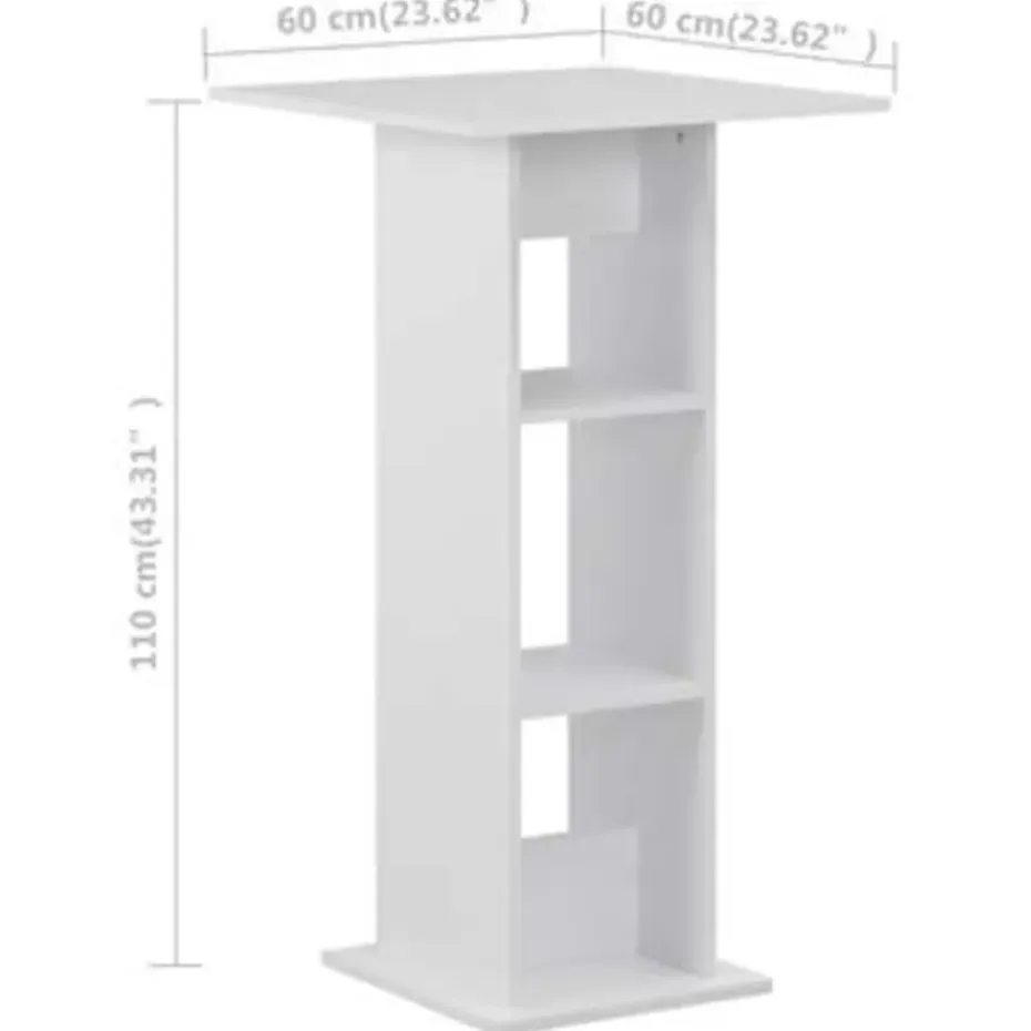 vidaXL - Bartafel - Wit - Bewerkt hout