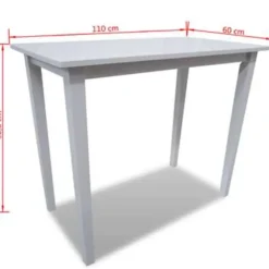 vidaXL - Bartafel - Wit - Hout