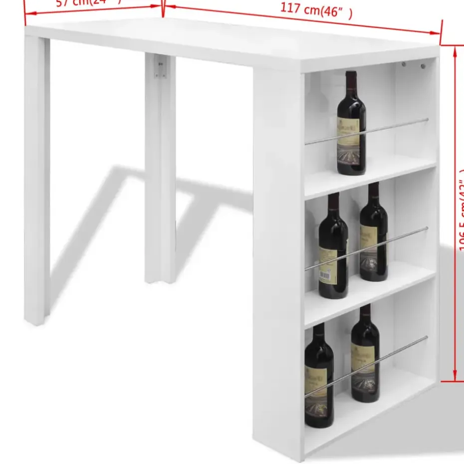 vidaXL - Bartafel - Wit - MDF