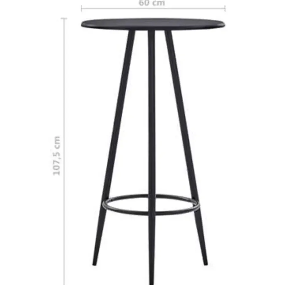 vidaXL - Bartafel - Zwart - MDF