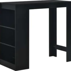 vidaXL - Bartafel - Zwart - Bewerkt hout