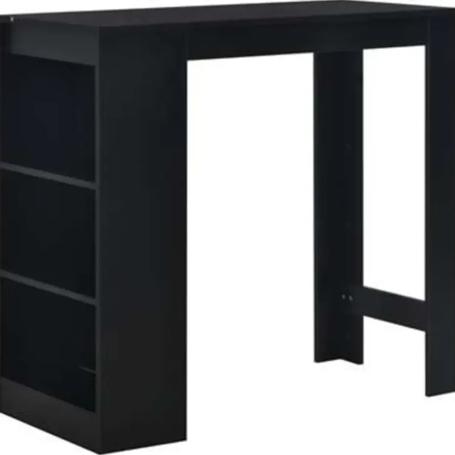 vidaXL - Bartafel - Zwart - Bewerkt hout