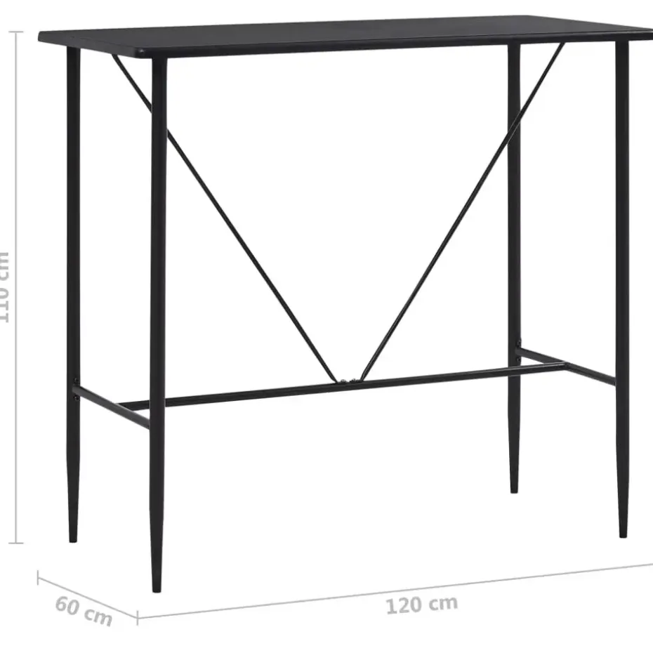 vidaXL - Bartafel - Zwart - MDF