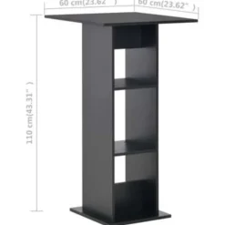 vidaXL - Bartafel - Zwart - Bewerkt hout