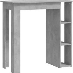 vidaXL - Bartafel met opbergruimte - Betongrijs - Bewerkt hout - 102x50 cm