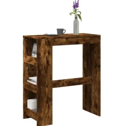 vidaXL - Bartafel met opbergruimte - Gerookt eiken - Bewerkt hout - 90x43 cm