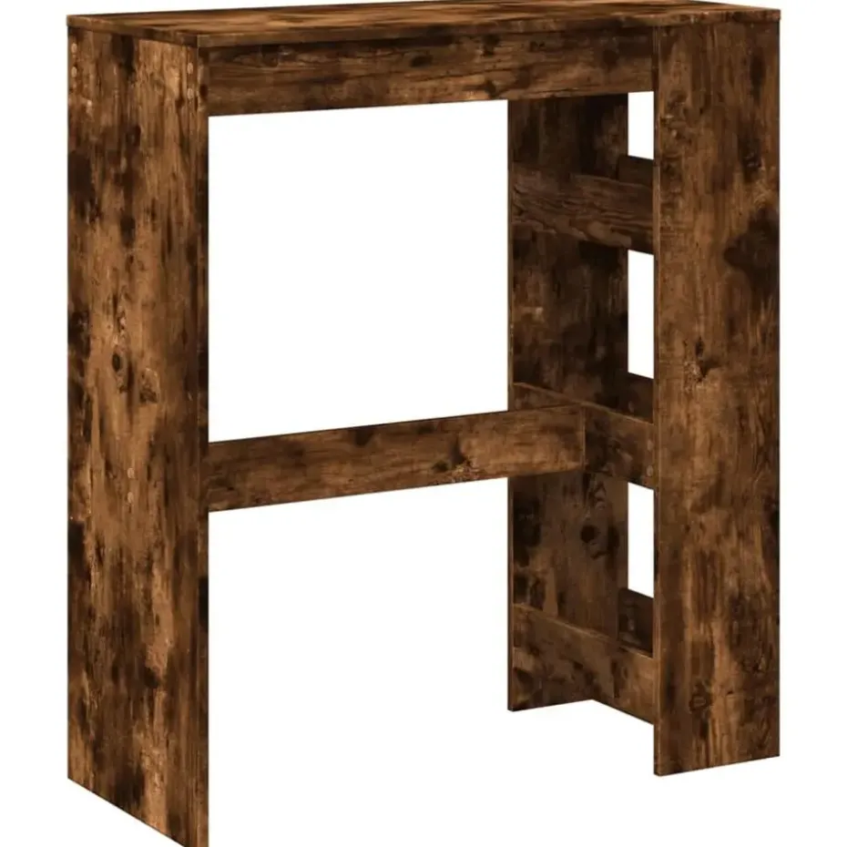 vidaXL - Bartafel met opbergruimte - Gerookt eiken - Bewerkt hout - 90x43 cm