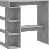 vidaXL - Bartafel met opbergruimte - Betongrijs - Bewerkt hout - 100x50 cm