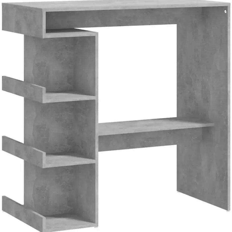 vidaXL - Bartafel met opbergruimte - Betongrijs - Bewerkt hout - 100x50 cm