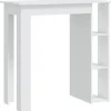 vidaXL - Bartafel met opbergruimte - Wit - Bewerkt hout - 102x50 cm