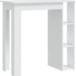 vidaXL - Bartafel met opbergruimte - Wit - Bewerkt hout - 102x50 cm