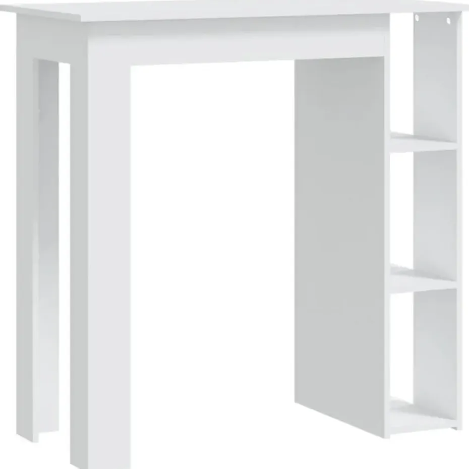 vidaXL - Bartafel met opbergruimte - Wit - Bewerkt hout - 102x50 cm