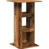 vidaXL - Bartafel met opbergruimte - Oud hout - Bewerkt hout - 60x60x102 cm