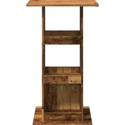 vidaXL - Bartafel met opbergruimte - Oud hout - Bewerkt hout - 60x60x102 cm