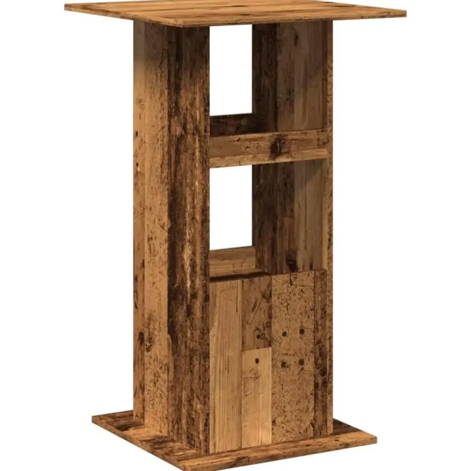 vidaXL - Bartafel met opbergruimte - Oud hout - Bewerkt hout - 60x60x102 cm