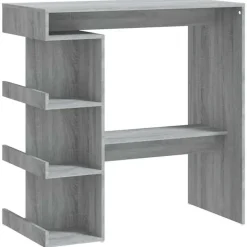 vidaXL - Bartafel met schappen - Grijs sonoma eiken - Bewerkt hout - 100x50 cm