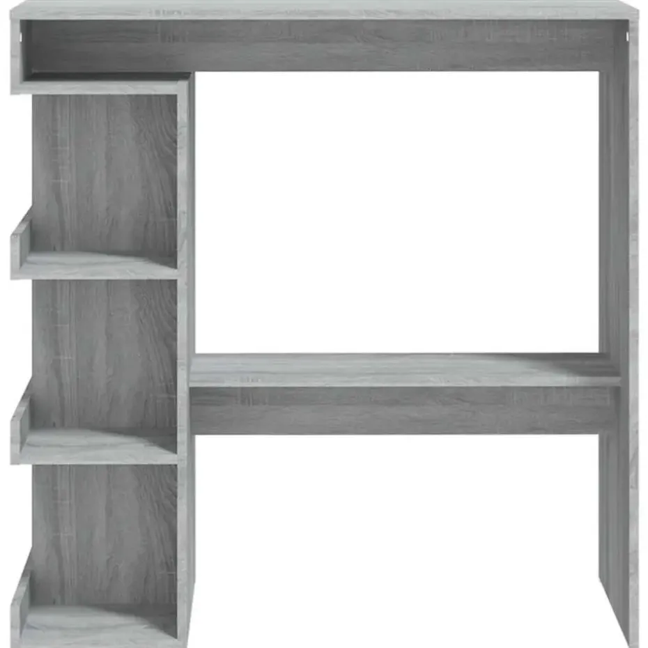 vidaXL - Bartafel met schappen - Grijs sonoma eiken - Bewerkt hout - 100x50 cm