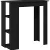 vidaXL - Bartafel met schappen - Zwart eiken - Bewerkt hout - 102x50 cm