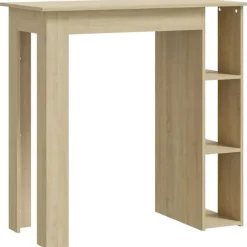 vidaXL - Bartafel met schappen - Sonoma eiken - Bewerkt hout - 102x50 cm