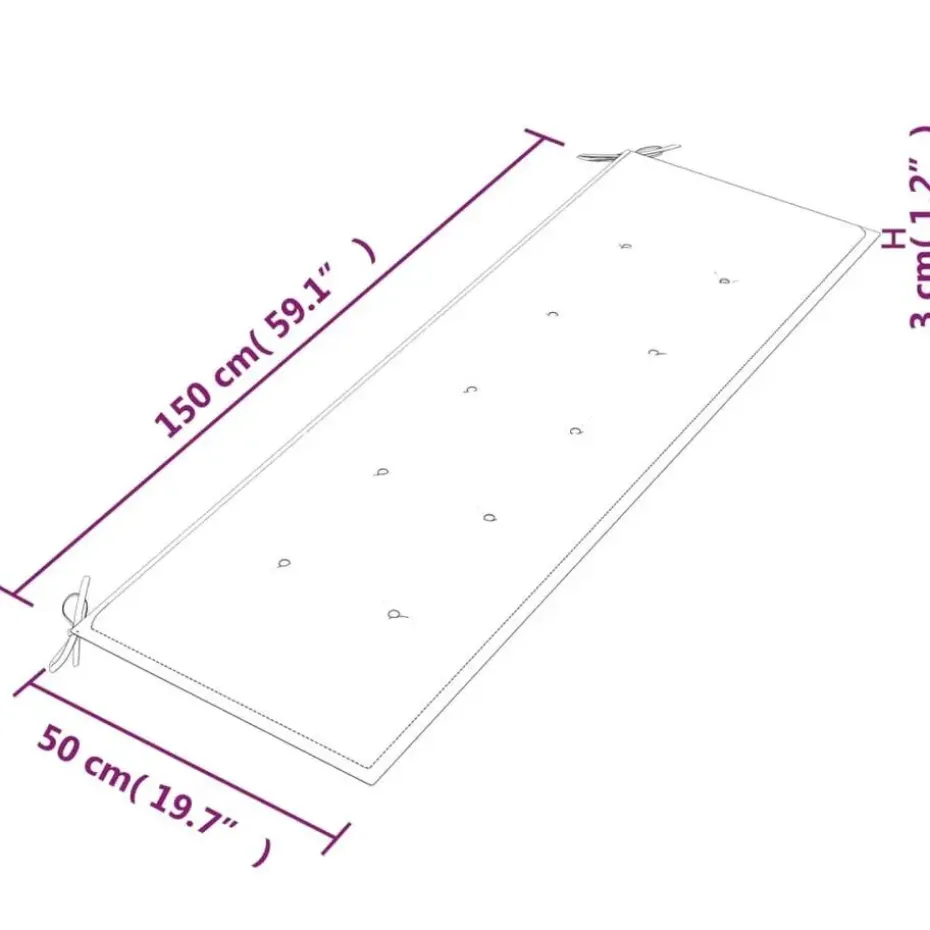 vidaXL - Batavia Tuinbank met blauw kussen - Teakhout - 150x51.5x84 cm