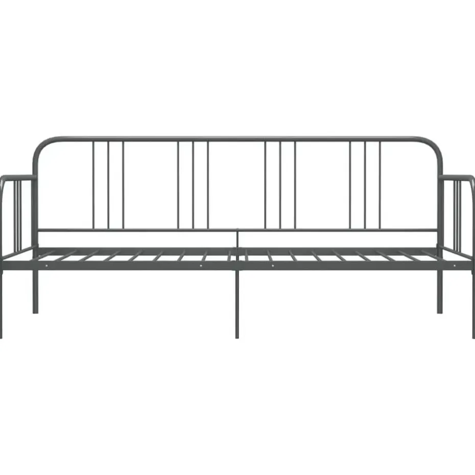 vidaXL - Bed - Grijs - Metaal - 90 x 200 cm