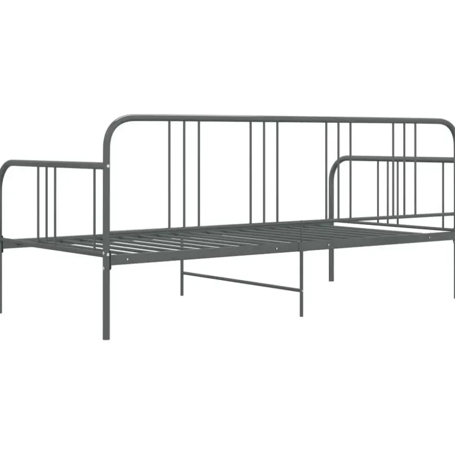 vidaXL - Bed - Grijs - Metaal - 90 x 200 cm