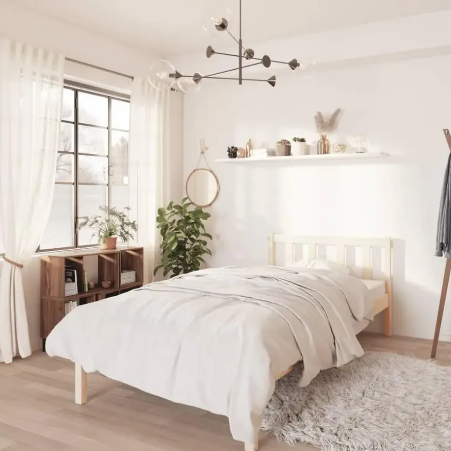 vidaXL - Bed frame - Bruin - Grenenhout - 90 x 200 cm