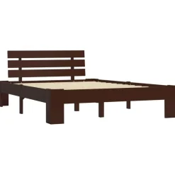vidaXL - Bed frame - Donkerbruin - Massief grenenhout - 140x200 cm