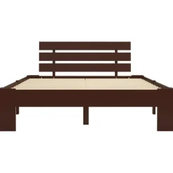 vidaXL - Bed frame - Donkerbruin - Massief grenenhout - 140x200 cm
