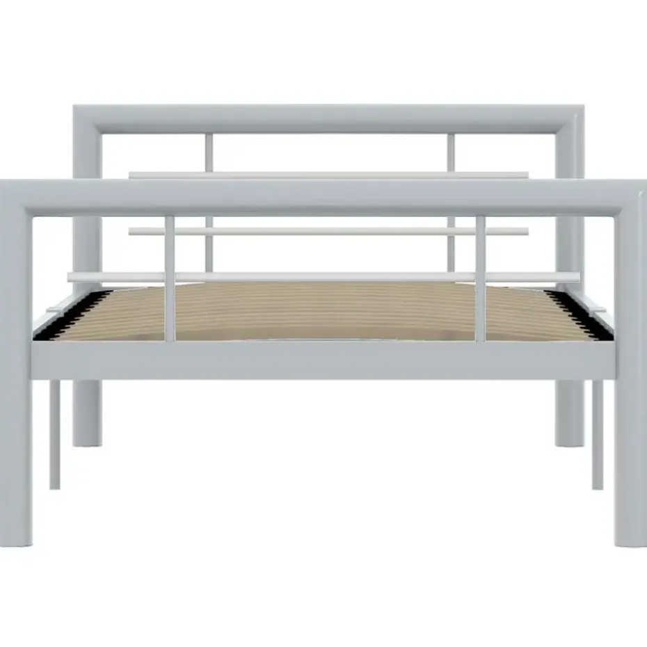 vidaXL - Bed frame - Grijs en wit - Metaal - 90x200 cm