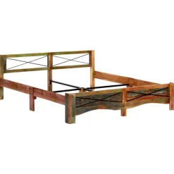 vidaXL - Bed frame - Multikleur - Massief gerecycled hout - 180x200 cm