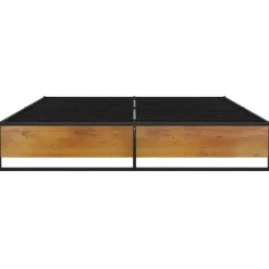 vidaXL - Bed frame - Zwart - Metaal en MDF - 140x200 cm