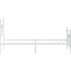 vidaXL - Bed frame met hoofd- en voeteneinde - Wit - Metaal - 90x200 cm