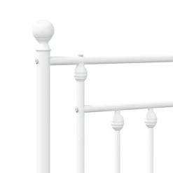 vidaXL - Bed frame met hoofd- en voeteneinde - Wit - Metaal - 90x200 cm